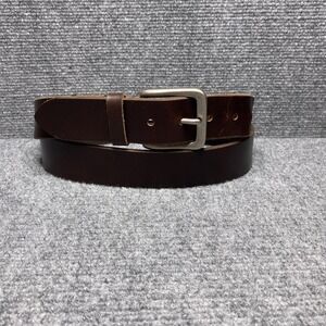 Fossil Belt Mens 42 Brown Genuine Leather Silver Buckle Casual Classic 105/42